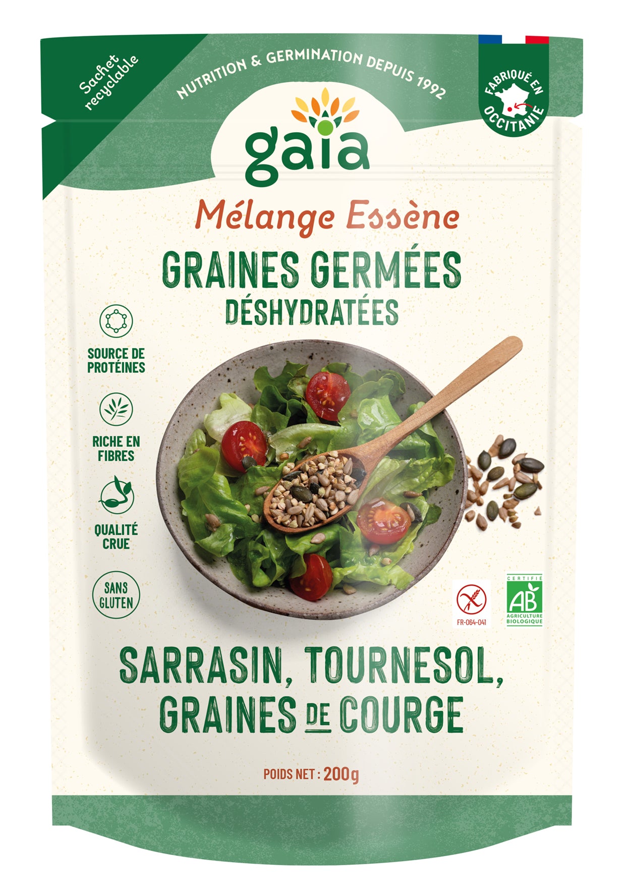 Gaia -- Mélange Essènes de graines germées (pour plats) - 200 g x6