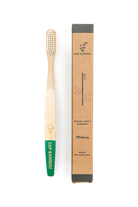 Cap Bambou -- Brosse à dents adultes poils medium x4