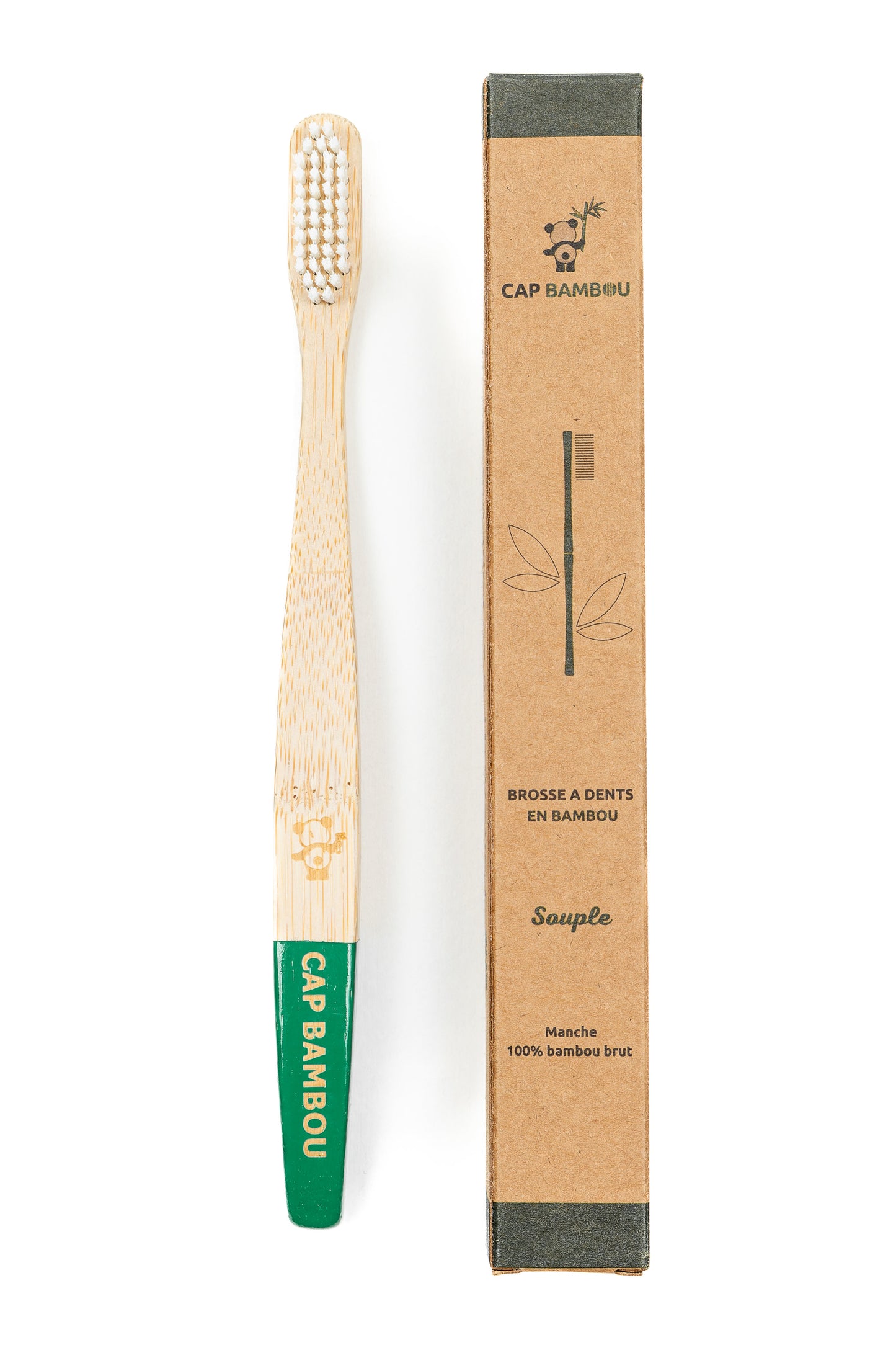 Cap Bambou -- Brosse à dents adultes poils souples x4