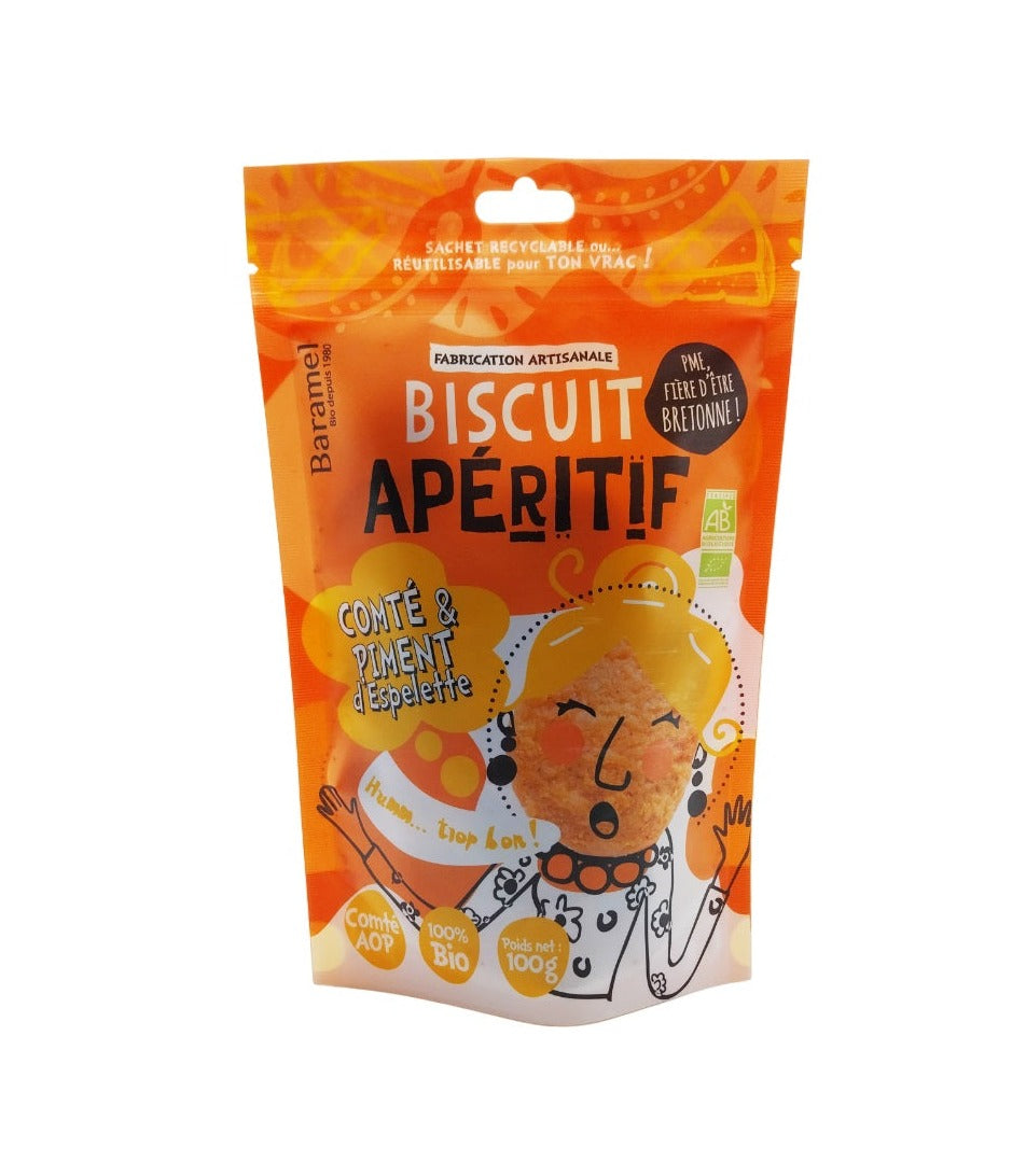 Baramel -- Biscuit apéritif comté aop & piment d'espelette bio - 100 g
