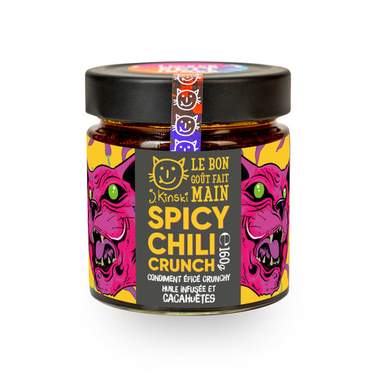 J.Kinski -- Condiment épicé bio Spicy Chili Crunch - 160 g