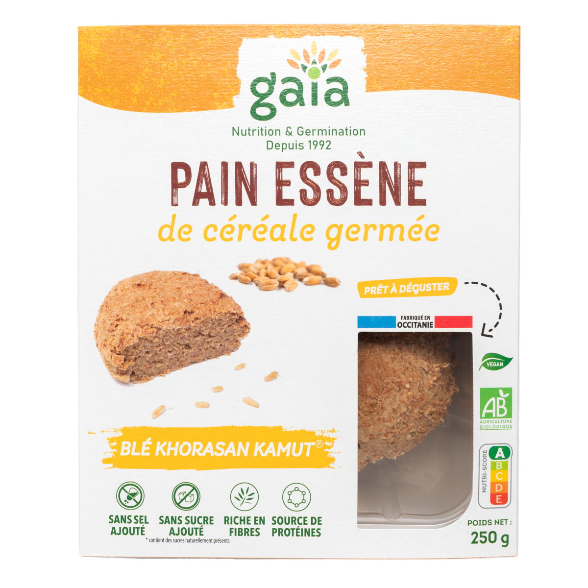 Gaia -- Pain essène de céréale germée blé khorasan kamut - 250 g