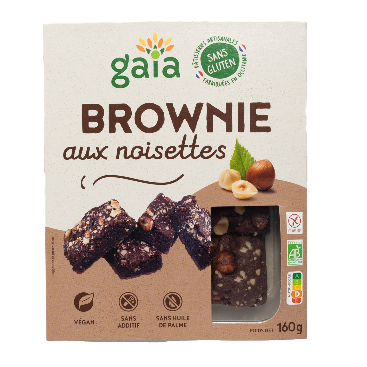 Gaia -- Brownie aux noisettes - 160 g x5