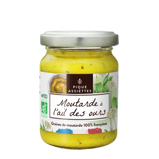 Pique Assiettes -- Moutarde à l'ail des ours 100% graines françaises bio - 125 g