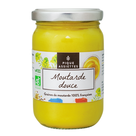 Pique Assiettes -- Moutarde douce bio 100% graines françaises bio - 200 g