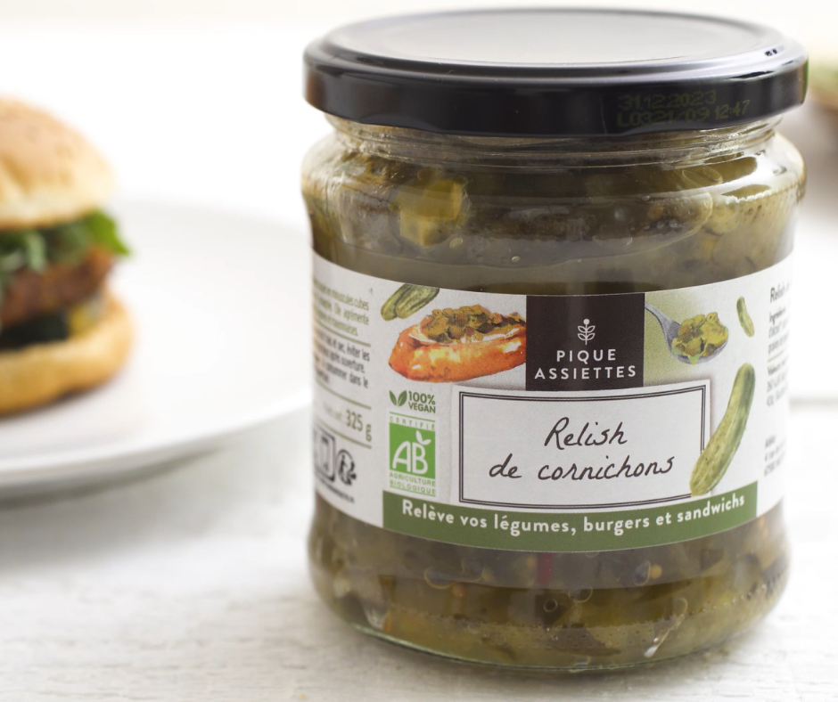 Pique Assiettes -- Relish de cornichons bio - 325 g