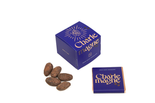 Charlemagne Chocolatiers -- Semainier noir café croquant - 7 carrés de chocolat