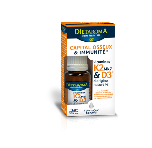 Dietaroma -- Vitamines naturelles d3 + k2 mk7 - 0,015 l