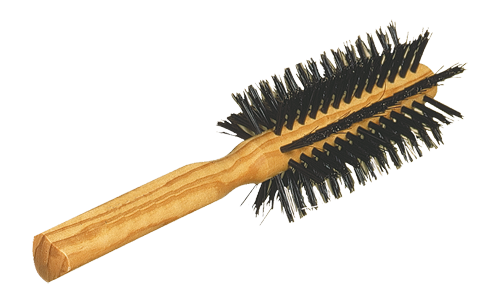 Manino -- Brosse cheveux olivier soies de sanglier ronde brushing - 21,5 cm x 5 cm