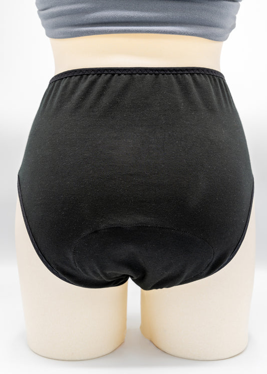 La Renarde -- Culotte menstruelle taille haute noire 50