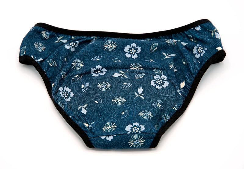 La Renarde -- Culotte menstruelle sakura bleu 46