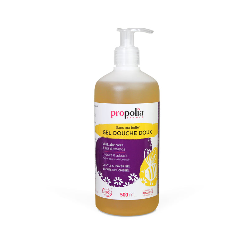 Propolia -- Gel douche doux miel, aloé vera, lait d’amandes format eco - 500ml