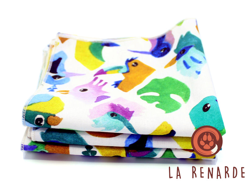 La Renarde -- Mini mouchoirs tropical - lot de 4