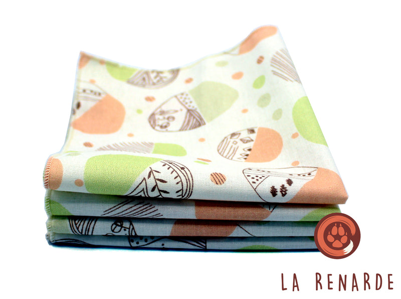 La Renarde -- Mini mouchoirs zen - lot de 4