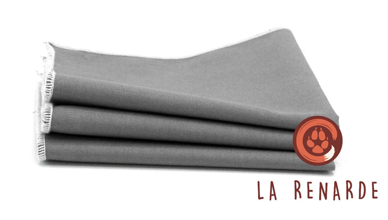 La Renarde -- Mouchoirs médium gris - lot de 4