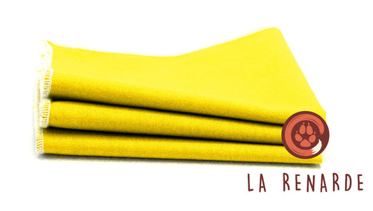 La Renarde -- Mouchoirs médium jaune - lot de 4