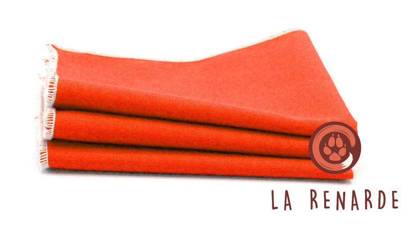 La Renarde -- Mouchoirs médium orange - lot de 4