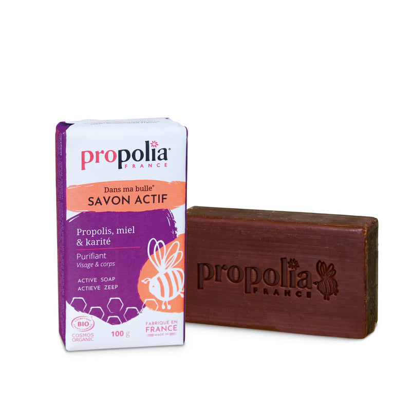 Propolia -- Savon actif bio propolis, miel & karité - 100gr