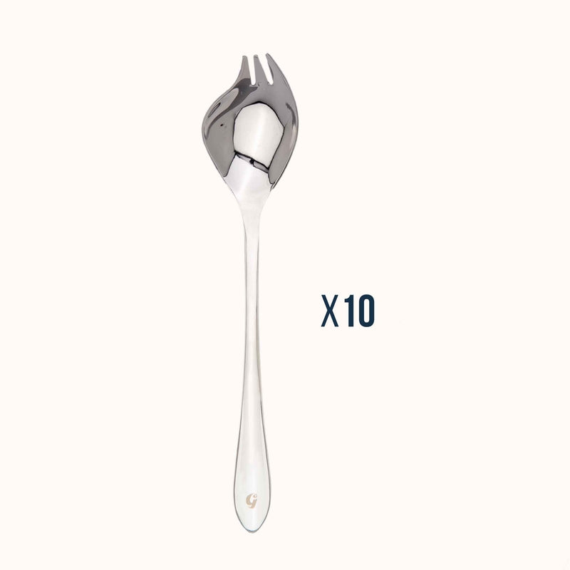 Gaspajoe -- Cuillère-fourchette Spoony en inox Vrac - x10